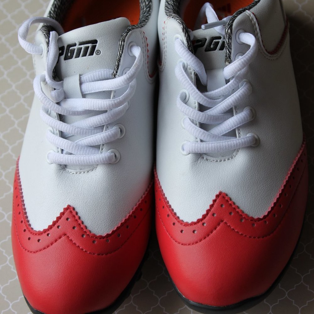 PGM  Women's Size 5 US,  4 UK,  35 Europe Golf Shoes Red &White